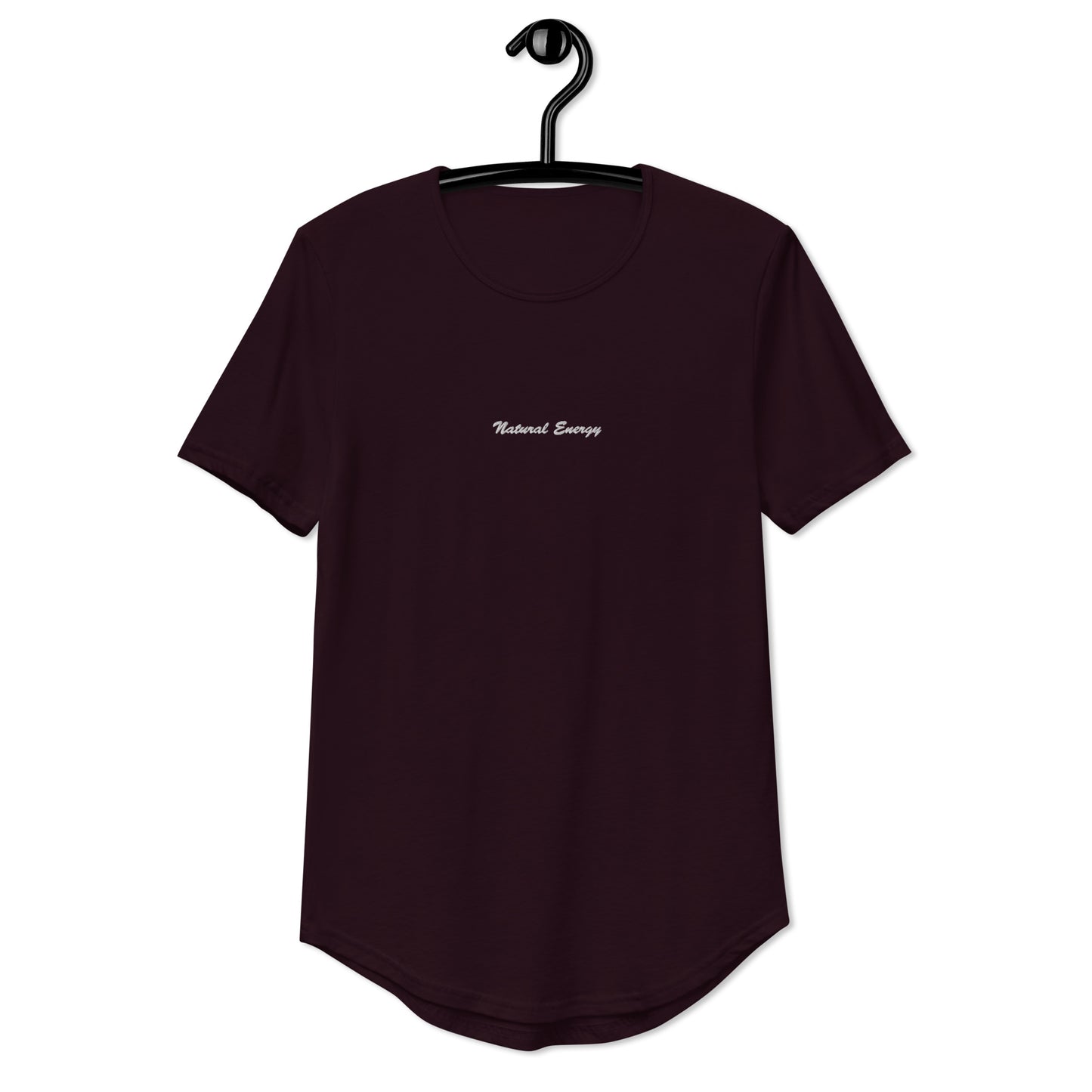 Cursive Curved Hem T-Shirt