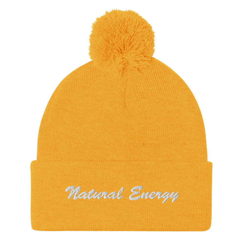 Cursive Pom-Pom Beanie