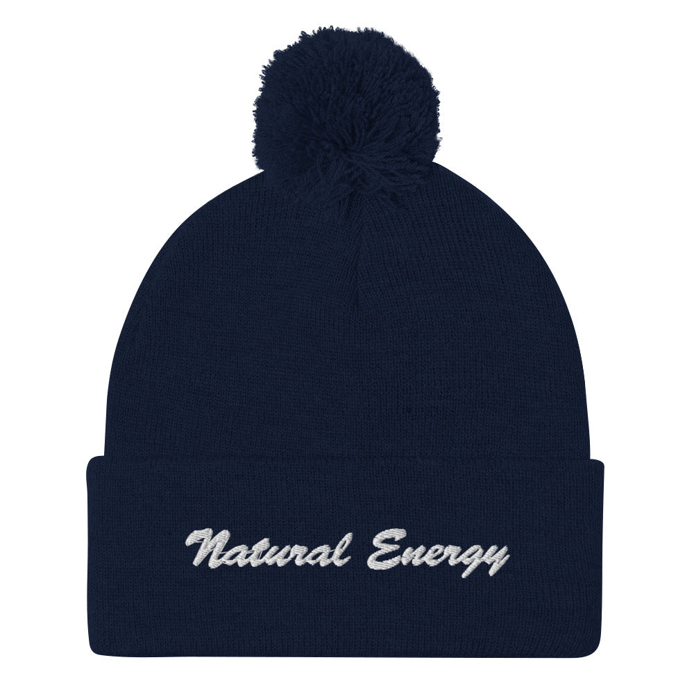 Cursive Pom-Pom Beanie