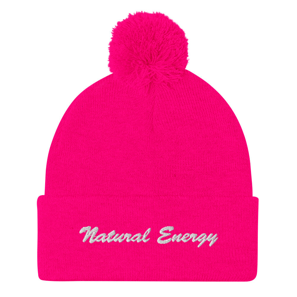 Cursive Pom-Pom Beanie