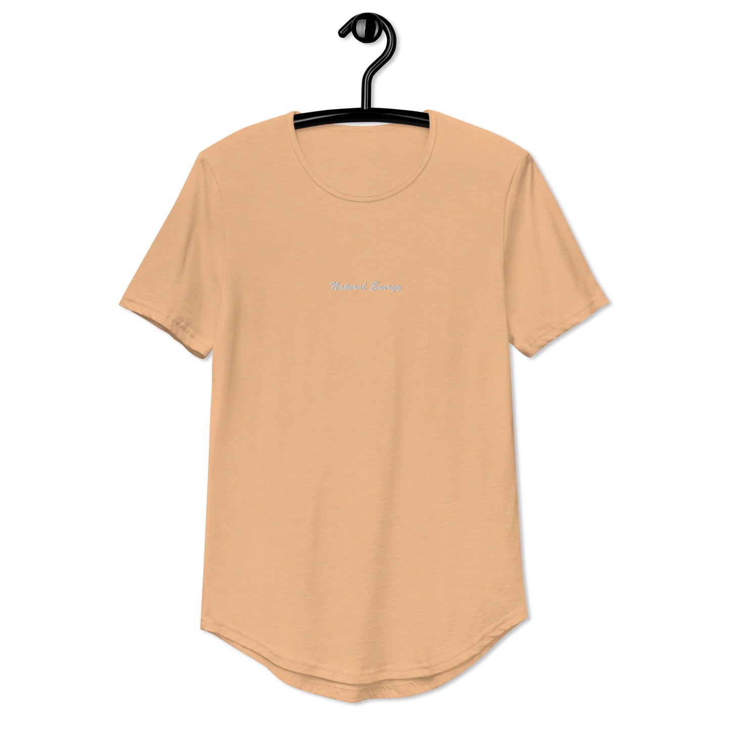 Cursive Curved Hem T-Shirt